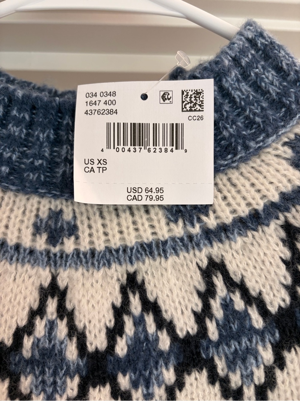 NWT American Eagle Snow Stopper Cropped Knit Sweater - Size XS - Picture 3 of 4
